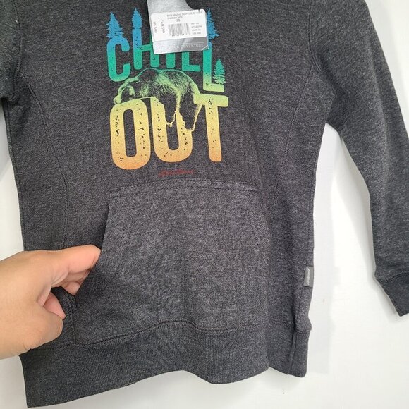 NWT Eddie Bauer Grau Chill Out Pullover Hoodie Sweater - Picture 5 of 8